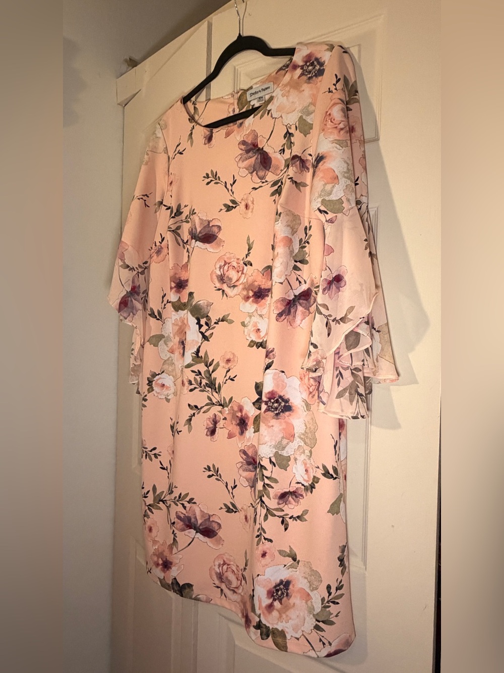 Shelby & Palmer Blush Pink Floral Midi Dress